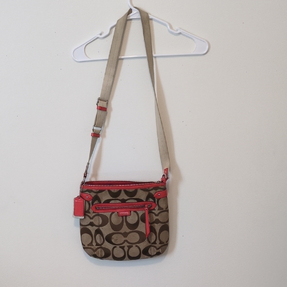 Coach Signature Crossbody Bag - Brown and Orange